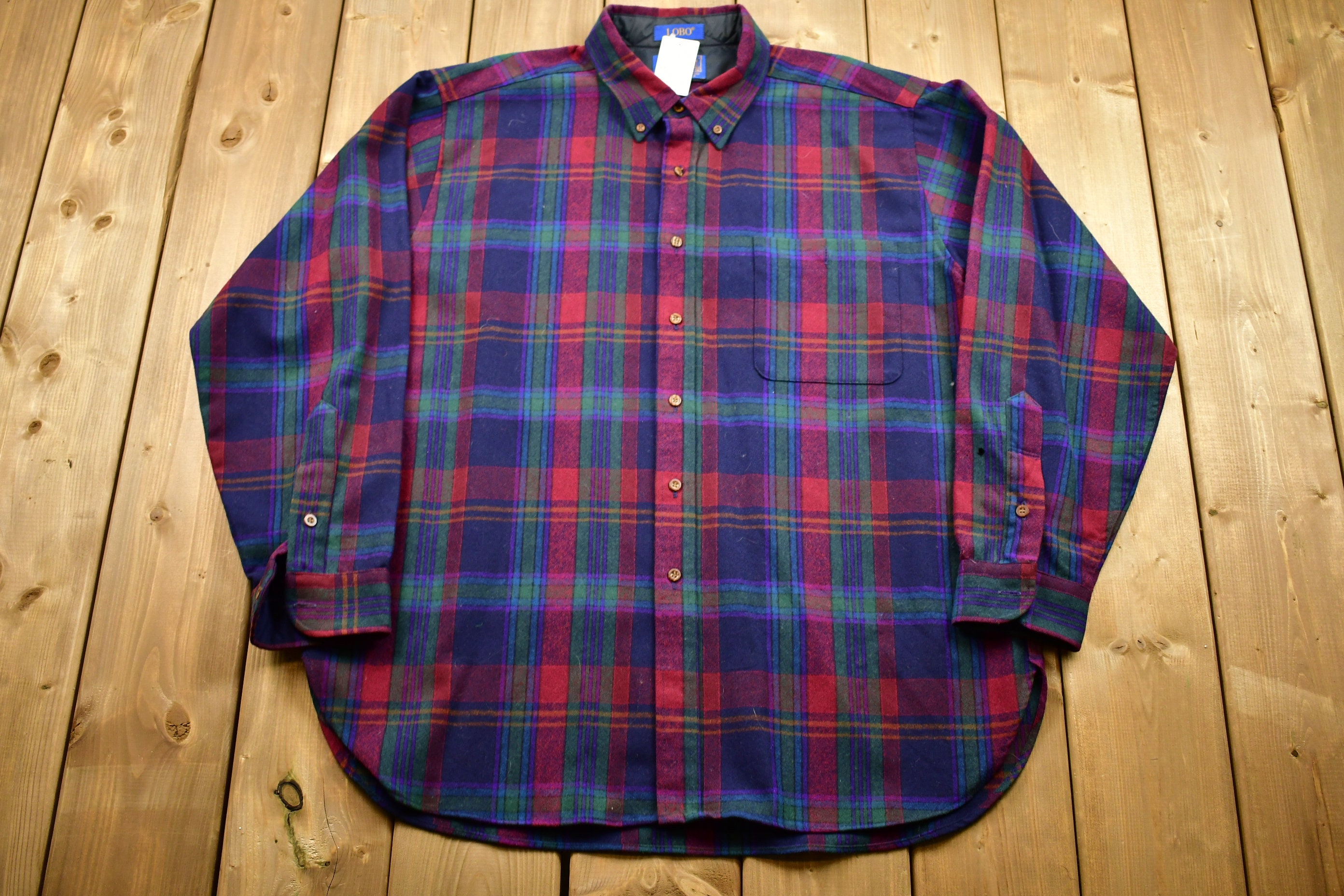 Vintage 1990s Pendleton Lobo Button up Shirt / Flannel Plaid