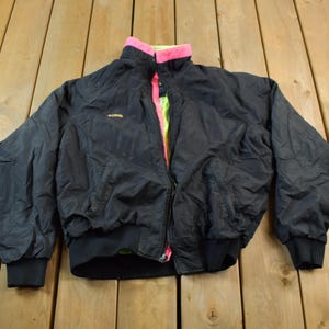 Vintage 1980s Columbia Sportswear Fleece Lined Jacket / 80s Columbia / Vintage Bubble Jacket / Winter / Streetwear / 80s Jacket / Neon