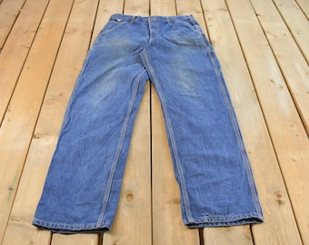 Vintage 2000s Carhartt Distressed Fire Resistant FR Workwear Denim Jeans Men's 34 x 36 / Dungarees / Y2K Bottoms / Vintage Jeans