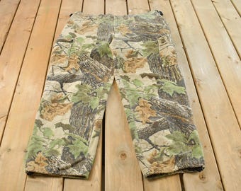 Vintage 1990s Woolrich Realtree Camo Cargo Hunting Pants Men's 42 x 30 / Tree Camo Bottoms / Hunting Camo / Outdoors
