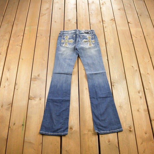 Vintage Y2K Miss Me Bedazzled Low Rise Jeans Größe 26x31 / Boot Cut Jeans / Streetwear Fashion / Unterteil / 2000er Jahre / Low Rise Jeans /