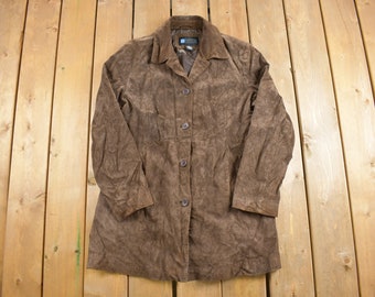 Vintage 1990s Full Length Suede Jacket / Relativity / Leather Jacket / Streetwear / 90s Suede / 90s Leather