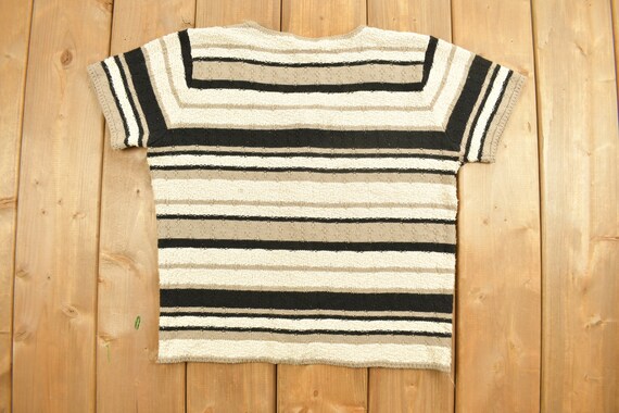 Vintage 1990s Classic Elements Striped Knitted Bu… - image 2