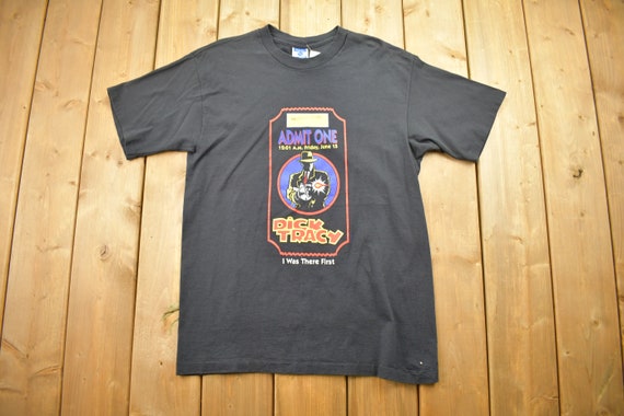 Vintage 1990s Dick Tracy Admit One Graphic T Shir… - image 1