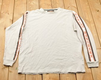 Vintage 1990s Harley Davidson Motorcycles Long Sleeve Shirt / 90s Graphic / Biker / Streetwear Fashion / Retro / Vintage Sweater / Striped