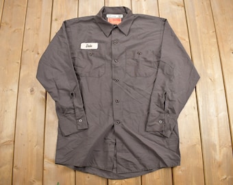 Vintage 1980s Workwear Corporation Button Up Shirt / Uniform / Mechanics Shirt / Workwear / Vintage Uniform / 80s Workwear / Made in USA