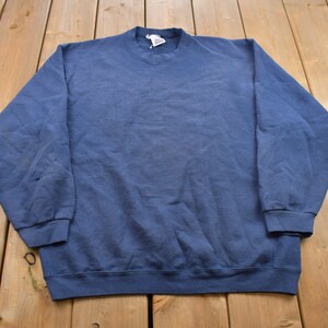 Vintage 1990s BVD Blank Distressed Crewneck Sweatshirt / Stained / 90s Crewneck / Made In USA / Essential / Streetwear / 90s