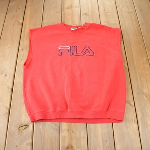 Vintage 1990s Fila Tank Top Crewneck Sweatshirt Made In Canada