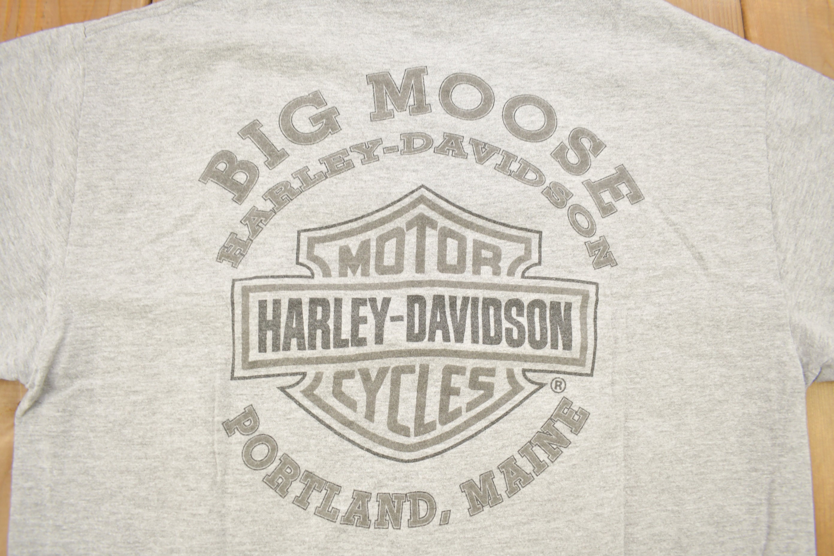 90s Harley-Davidson Big Moose Tシャツ USA製 Vintage 1990s Big Moose Harley Davidson Portland Maine T-shirt
