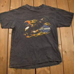 Vintage 1990s Harley Davidson South Carolina Flaming Eagle T-Shirt / Made In USA / Biker Tee / Souvenir T Shirt / Animal Tee