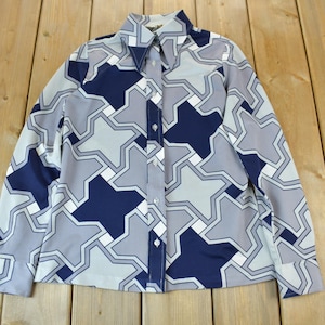 Vintage 1970s All Over Print Psychedelic Style Button Up / Vintage Streetwear / Retro Style / True Vintage
