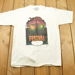 Vintage 1990s Paso Del Norte Festival / Firework Graphic / 80s / 90s / Streetwear Fashion / Retro / Allsport Single Stitch / Made In USA
