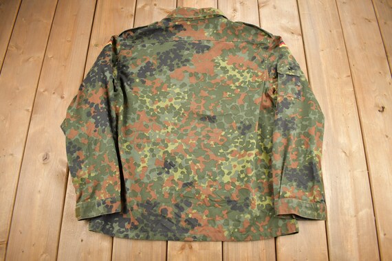 Vintage 1980s German Military Camouflaged Jacket / Vintage