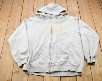 Vintage 1990s Nike Air Embroidered Mini Swoosh Hooded Sweatshirt / Vintage Nike / Sportswear / Streetwear / Athleisure / Nike Zip Up Hoodie
