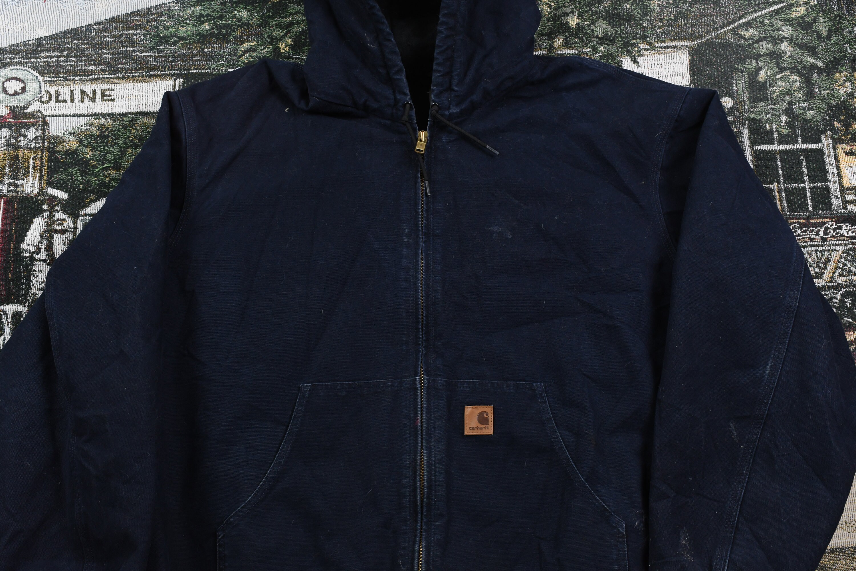 Vintage 1990s Carhartt Full Zip Hooded Workwear Jacket