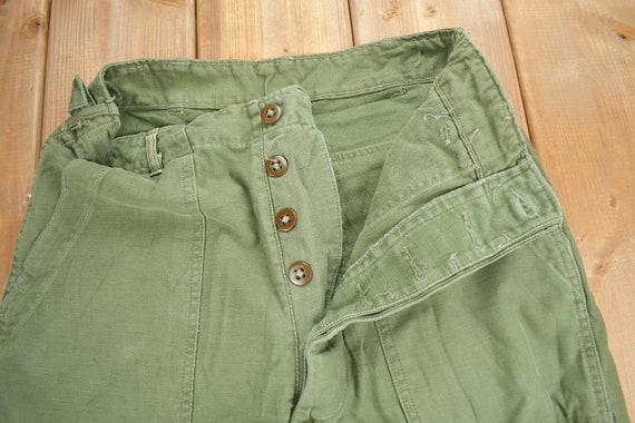 Vintage 1970s OG 107 Green Khaki Army Pants Size … - image 7