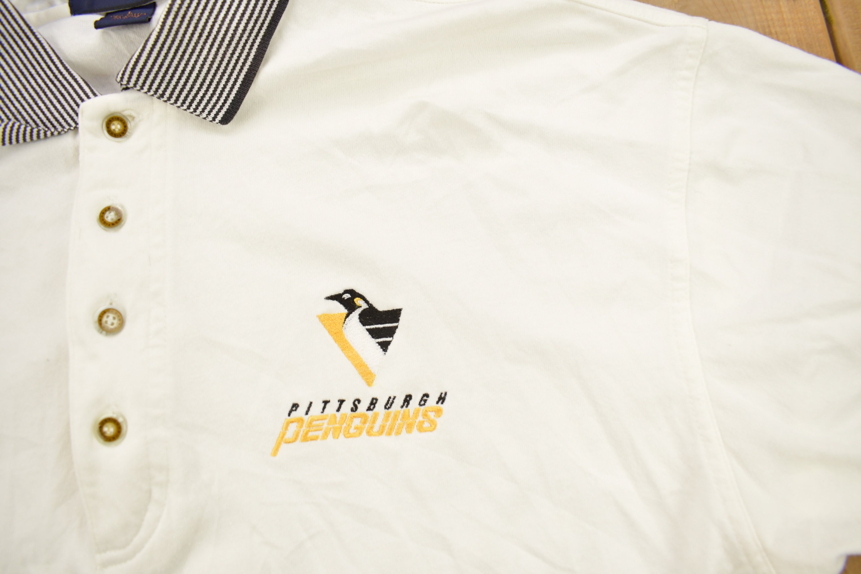 Vintage 1990s Pittsburgh Penguins NHL Polo Shirt / Embroidered / NHL / 90s Streetwear / Hockey Sportswear / Quarter Button - Etsy Vintage 1990s Pittsburgh Penguins NHL Polo Shirt / Embroidered / NHL / 90s Streetwear / Hockey Sportswear / Quarter Button - Etsy