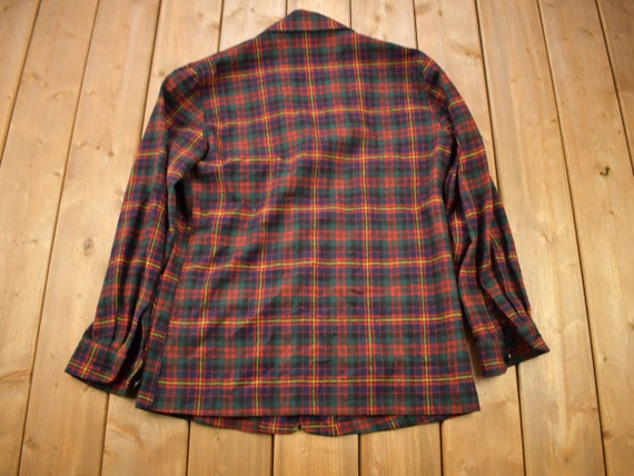 Vintage 1970s Pendleton Plaid Button Up Blazer Sh… - image 2