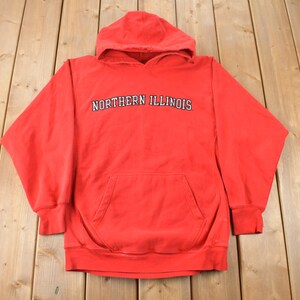 Vintage 1990s Northern Illinois University Heavy Weight Embroidered Collegiate Hoodie Size M