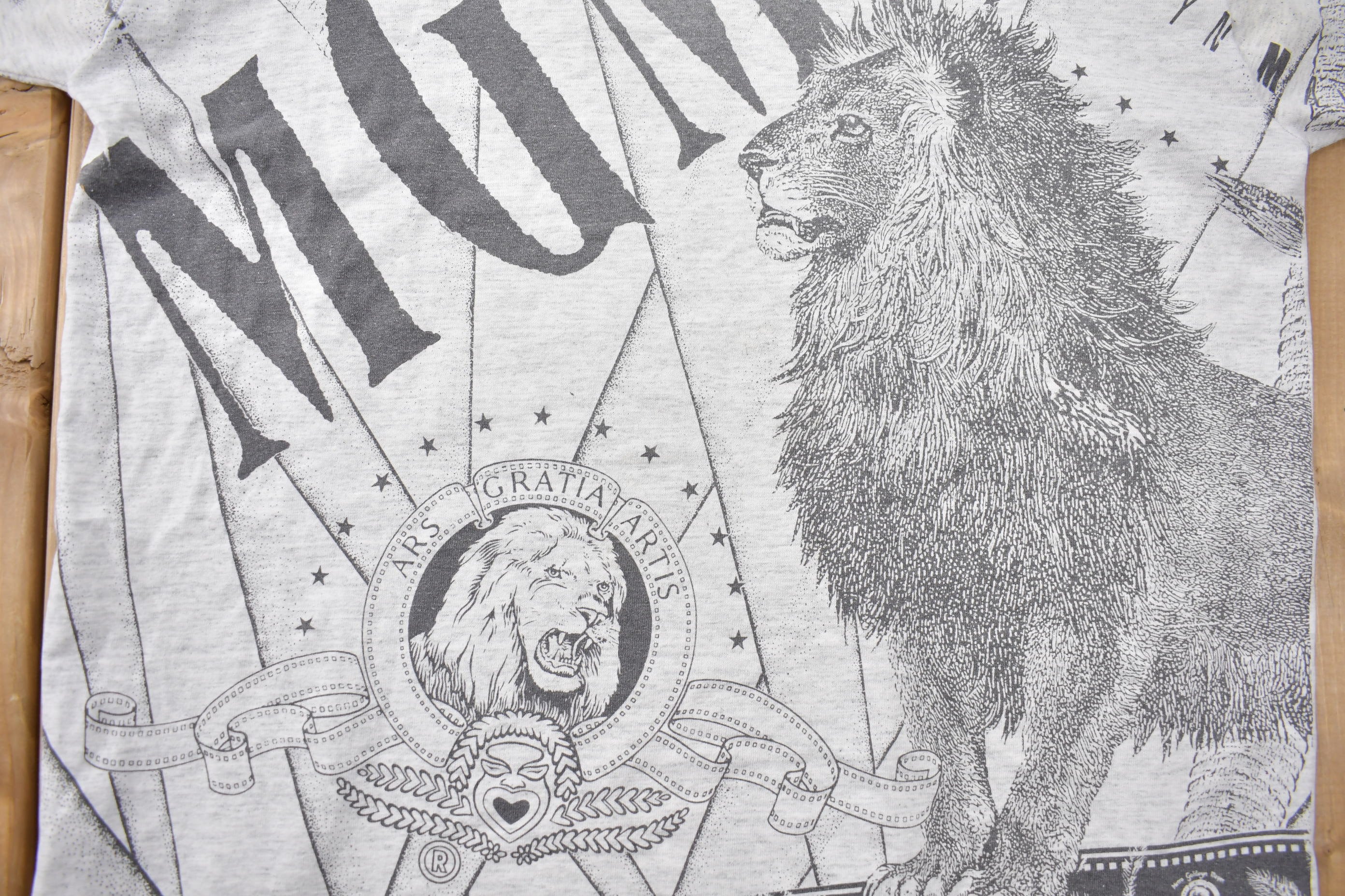 Vintage 1990s Metro Goldwyn Mayer Graphic All Over Print T Shirt 