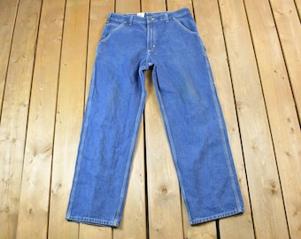 Vintage Y2K Carhartt Work Pants Size 34 x 32 / 90s Carpenter Pants / Made In USA / Distressed Carhartt / Vintage Workwear