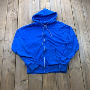 Vintage 1990&#39;S Blank Hoodie Thermal Lined Sweatshirt / 90s Hoodie / Distressed / Athleisure / Streetwear / Big Yank
