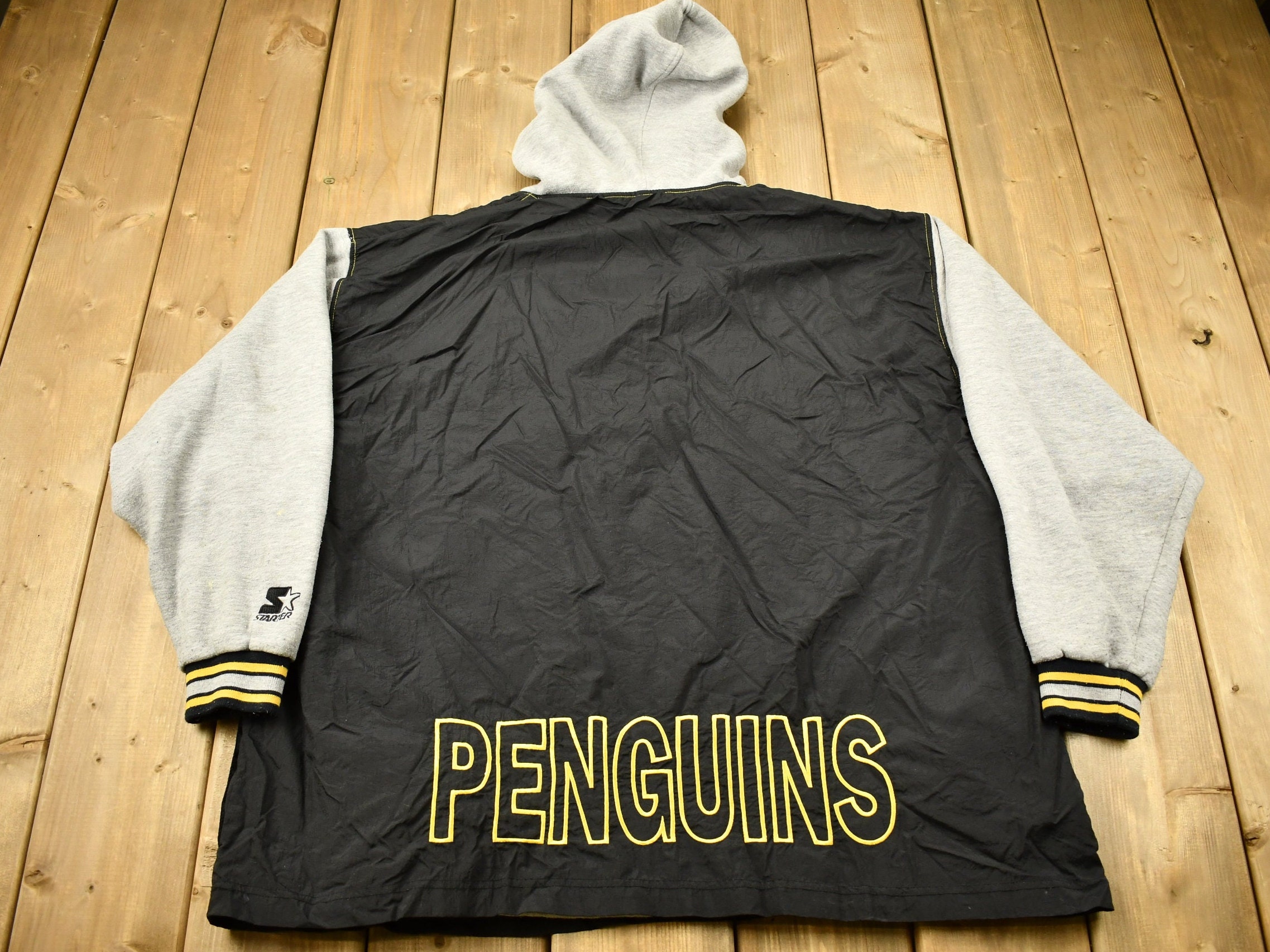 Vintage 1990s Pittsburgh Penguins NHL Starter Hoodie / Quarter Zip