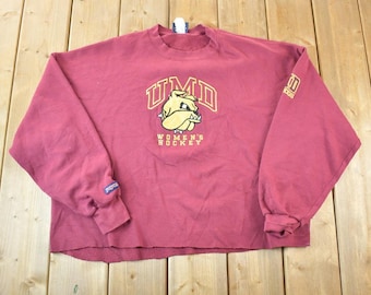 Vintage 1990s Jansport University Of Maryland Bulldogs Women's Hockey Collegiate Cropped Crew Neck Made In USA / 90s Crewneck / Sportswear