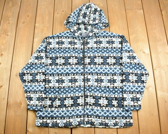 Vintage 1990s Frika & Co Zip Up Hooded Jacket / 90s Jacket / Vintage Sweater / Full Zip / 80s / 90s / Athletic Pull Over