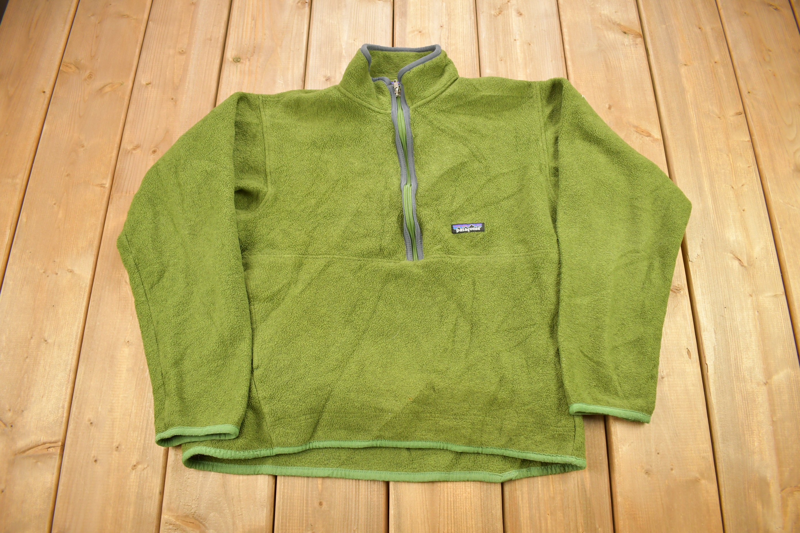 Vintage Y2K Patagonia Synchilla Half Zip Green Fleece - Etsy