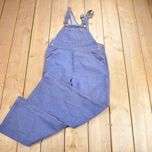 Vintage 1970s Womens&#39;s Contrast Stitch Denim Overalls / Vintage Overalls / Streetwear / Vintage Denim / True Vintage
