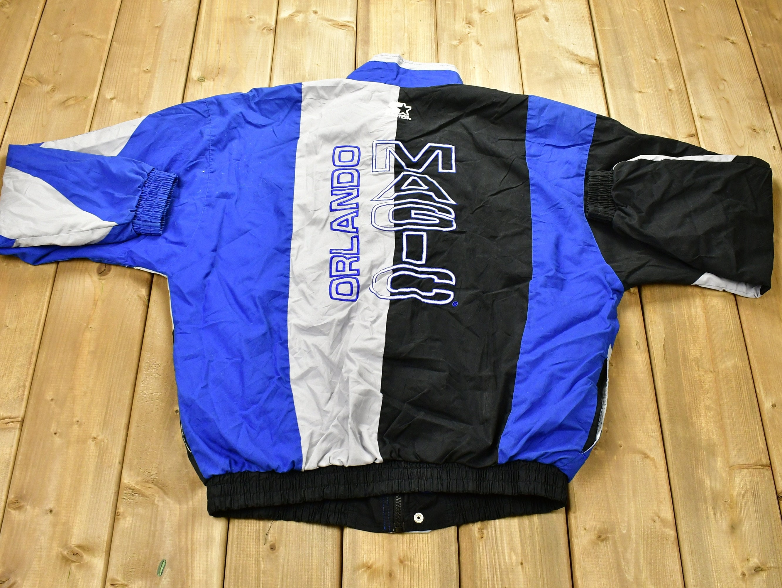 Vintage 1990s Orlando Magic NBA Color Block Starter Windbreaker
