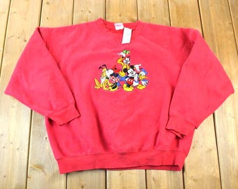 Vintage 1990s Mickey Mouse Crewneck / Vintage Disney Store Sweatshirt / Vintage Disney / Mickey / Embroidered / Made In USA
