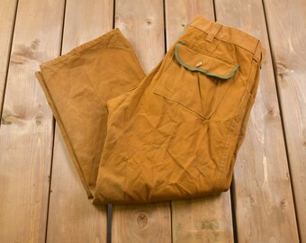 Vintage 1980s Saftbak Khaki Trousers / Vintage Straight Fit Pants / Made in USA / 80s Streetwear Fashion / Water Repellent / Vintage Pants