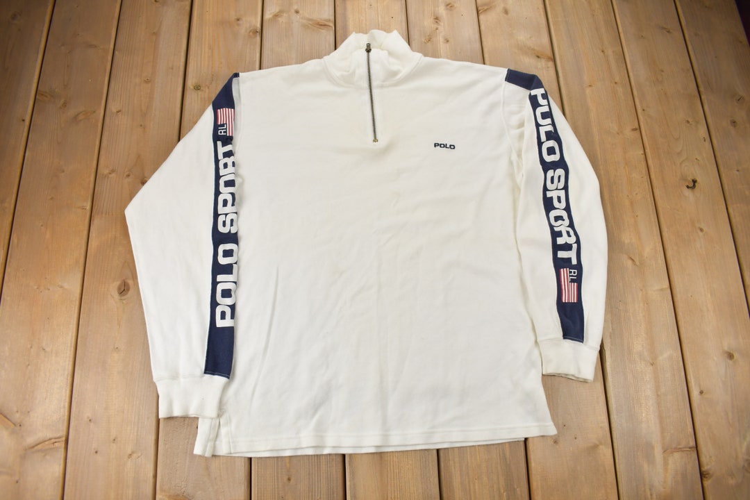 Vintage 1990s Polo Sport Quarter Zip Sweatshirt / Vintage Ralph