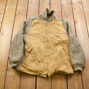 Vintage 50s 60s Sportclad Suede Leather ORIGINAL Zip Down Bomber 