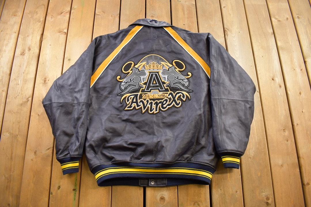 Vintage Y2K Avirex Leather Varsity Jacket / Avirex Jacket Vintage Y2K Avirex Leather Varsity Jacket / Avirex Jacket