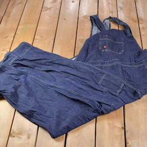 Vintage 1990s Dickies Denim Overalls Size 44 x 32  / Vintage Overalls / Streetwear / Vintage Workwear / Outdoorsman / Essentials