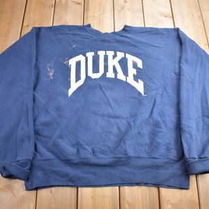 Vintage 1990s Duke University Collegiate Crewneck / Made In USA / NCAA Sweatshirt / Sportswear / Americana / Distressed