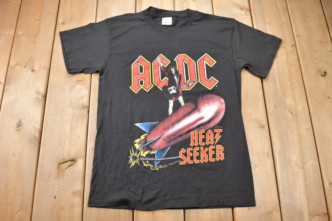 Vintage 1988 AC/DC Heat Seeker World Tour Band T-shirt / Band Tee ...