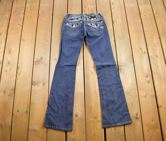 最終SALE！！y2k✩.Miss Me ローライズデニム平成ギャル00s 25 Vintage Y2K Miss Me Bedazzled Low Rise Jeans Size 26x31 / Boot Cut