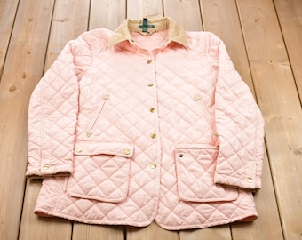 Vintage 1990s Lauren Ralph Lauren Quilted Jacket / Quilt Jacket  / Vintage 90s Jacket / Outdoor / Winter / Corduroy Collar