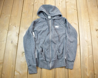 Vintage 1990s Grey Nike Embroidered Hoodie / Vintage Nike / Sportswear / Streetwear