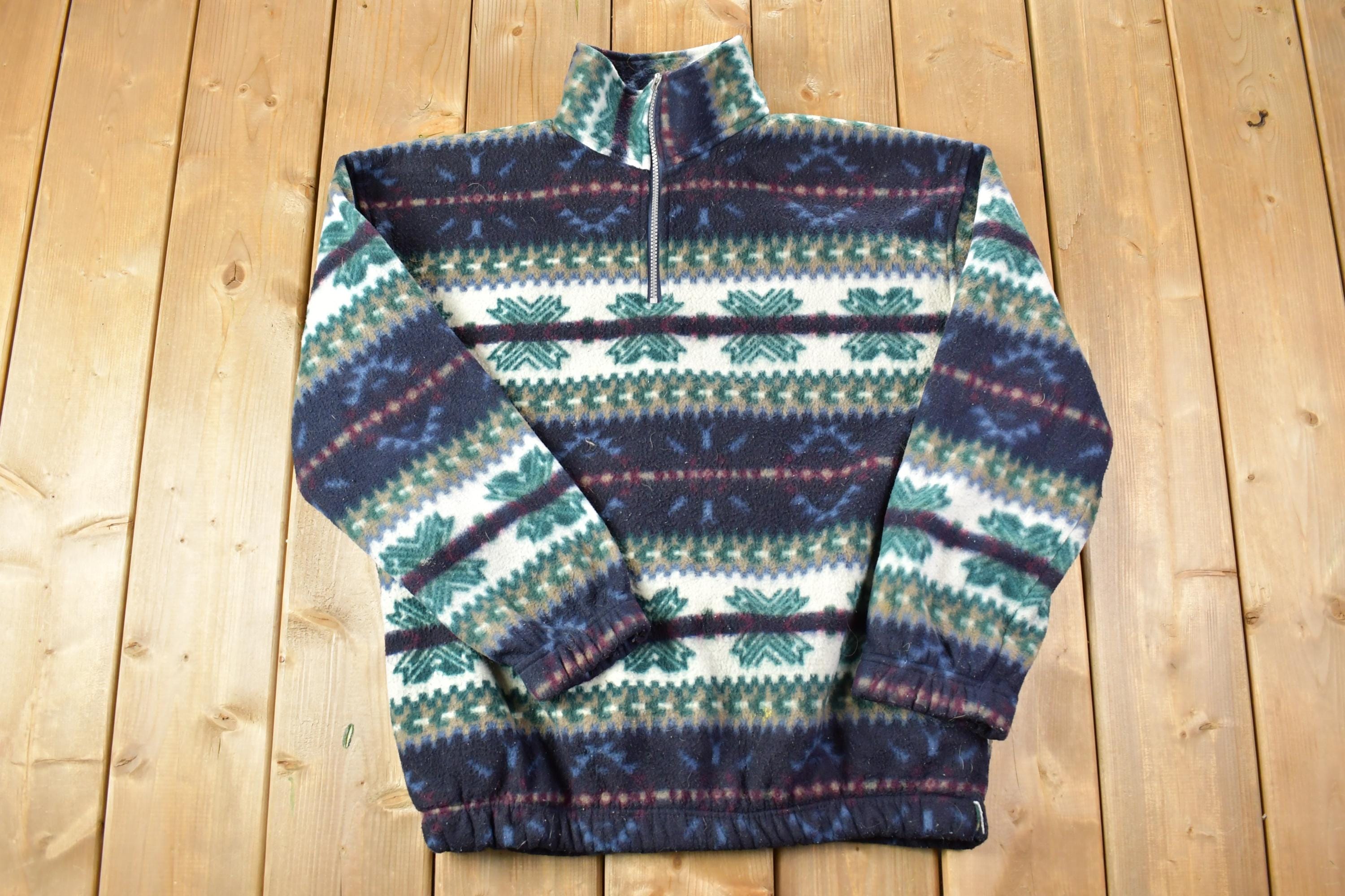 Vintage 1990s Northwoods Fleece Quarter Zip Sweater / Outdoorsman