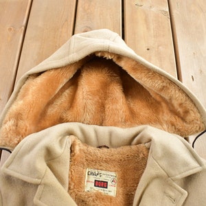 Vintage 1970s Craft Sportswear 100% Wool Toggle Button Up Fur Lined Jacket Made In Canada image 5
