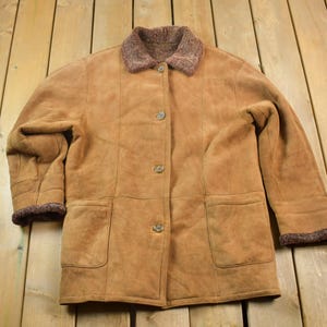 Vintage 1990s Authentic Shearling Collared Jacket