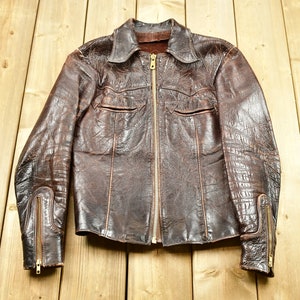 Vintage 1970s East West Musical Instruments Leather Motorcycle Jacket