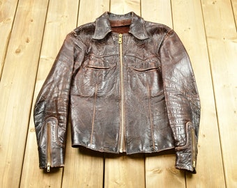 Vintage 1970s East West Leather Motorcylce Jacket / Vintage Leather Coat  / Streetwear Fashion / Western Wear / True Vintage