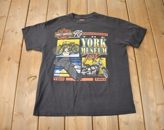 Vintage 90's Harley-davidson Museum Tour T-shirt - XL - Etsy