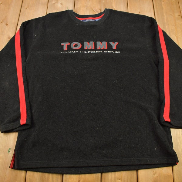 Vintage 1990s Tommy Jens Fleece Crewneck Sweatshirt / Made In USA / 90s Crewneck / Vintage Hilfiger / Tommy Hilfiger Denim